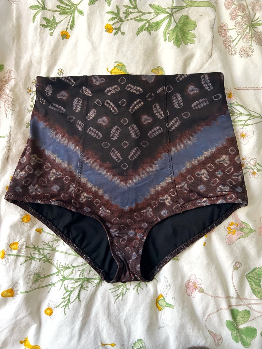 Ulla Johnson Zahara High Waist Bikini Bottoms Shibori Bathing Suit Ikat Tie Dye
